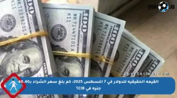 القيمة الحقيقية للدولار في 7 أغسطس 2025: كم بلغ سعر الشراء بـ48.40 جنيه في CIB؟
